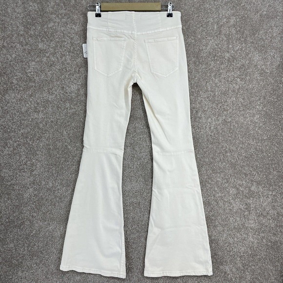 Free People NWT Cream Penny Pull On Wide Leg Jeans Womens 27 Mid Rise Stretch - Picture 5 of 11